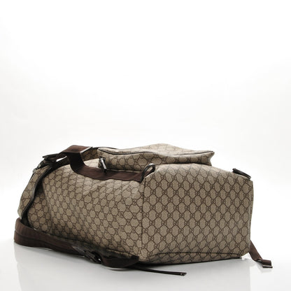 Gucci GG Supreme Monogram Large Interlocking G Double Buckle Backpack Dark Brown 4 of 7