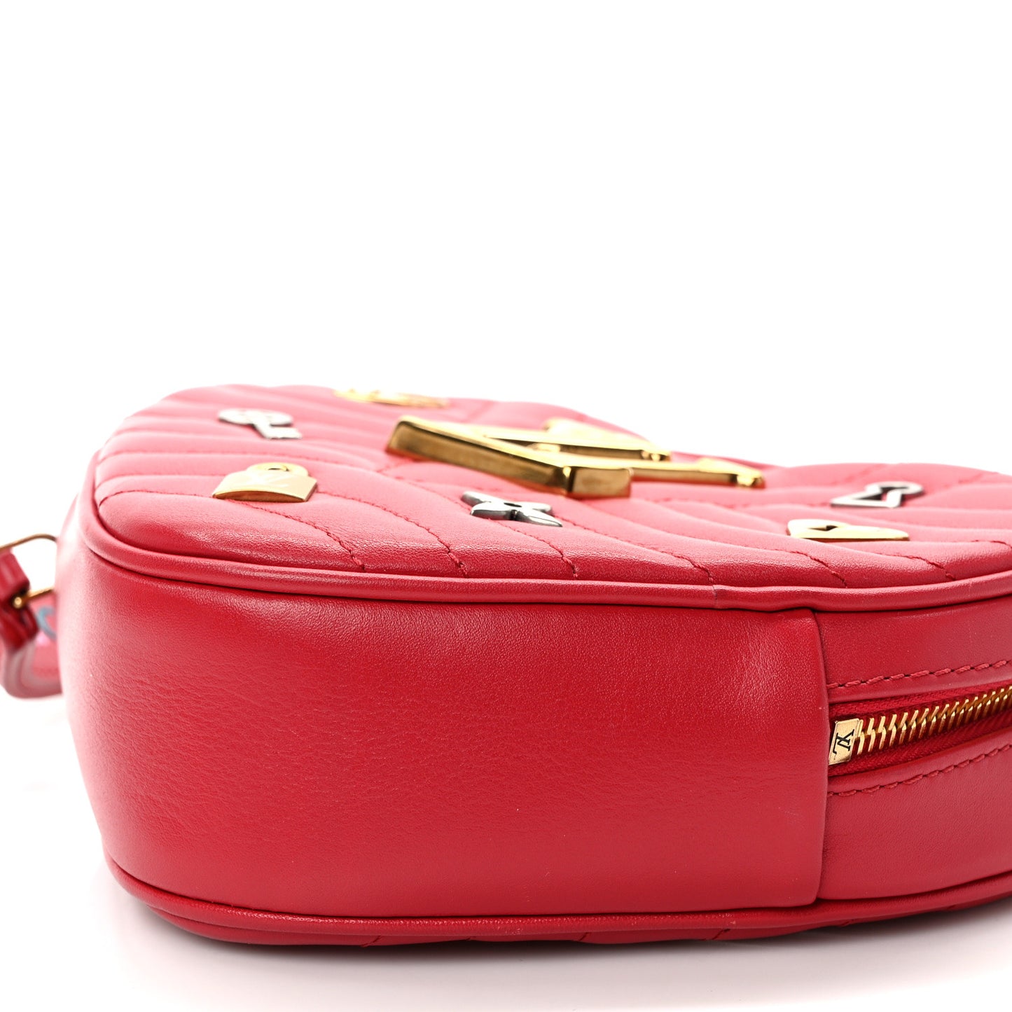 Calfskin Embellished New Wave Love Lock Heart Bag Ecarlate