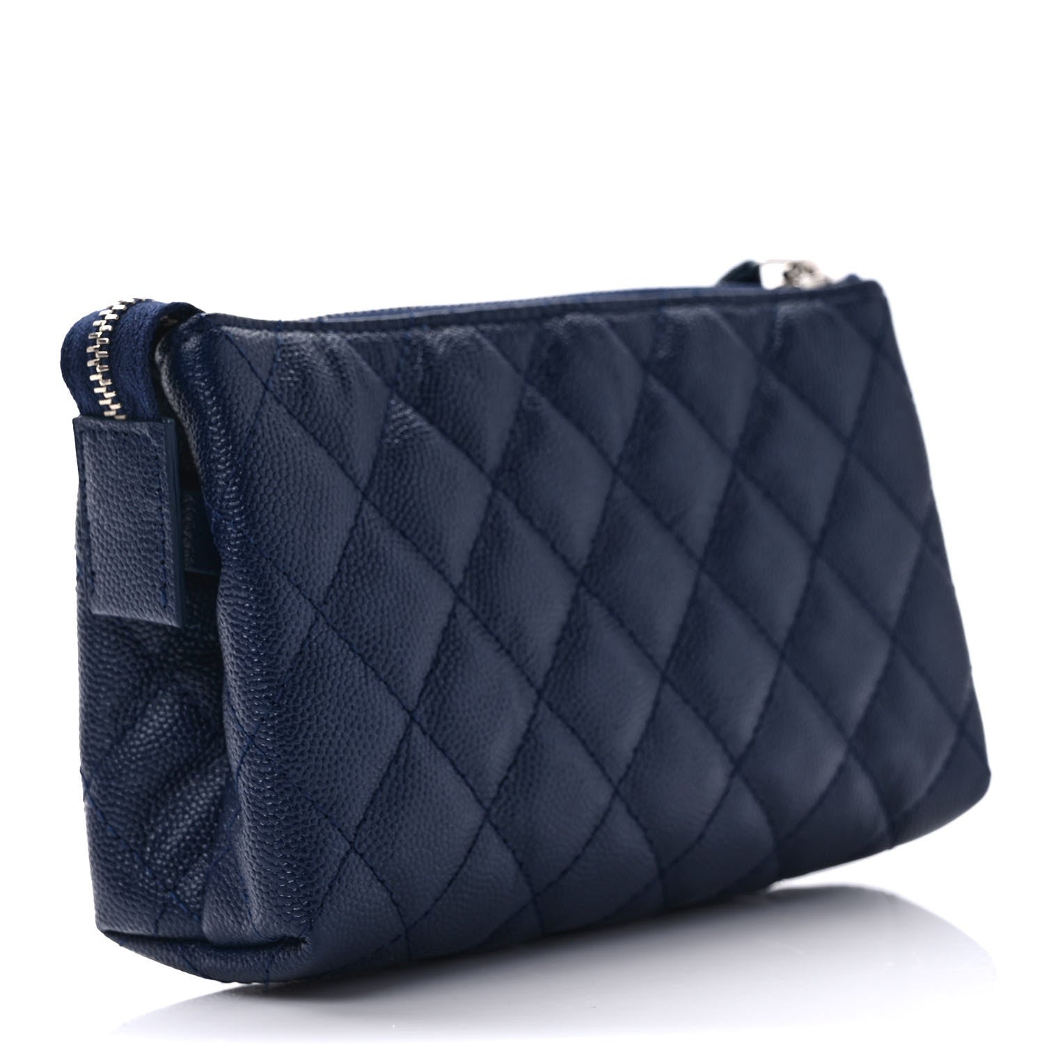 Chanel Caviar Quilted Cosmetic Case Navy 3 of 9