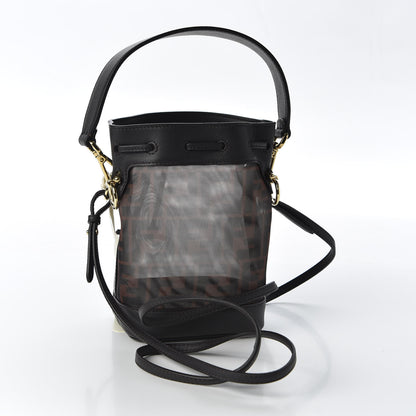 Fendi Mesh Vitello Grace F is Fendi FF 1974 Mini Mon Tresor Bucket Bag Marrone Black Ebano 2 of 8