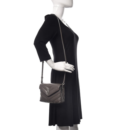 Saint Laurent Calfskin Y Quilted Monogram Toy Loulou Crossbody Bag Earth 2 of 10