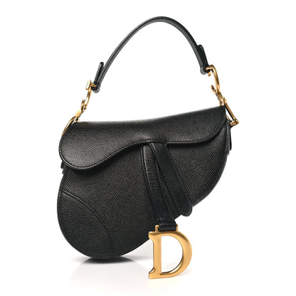 Christian Dior Grained Calfskin Mini Saddle Bag Black 1 of 11