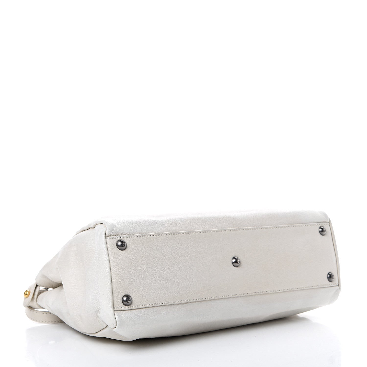 Fendi Vitello Suede Medium Peekaboo Iconic Satchel White 3 of 12