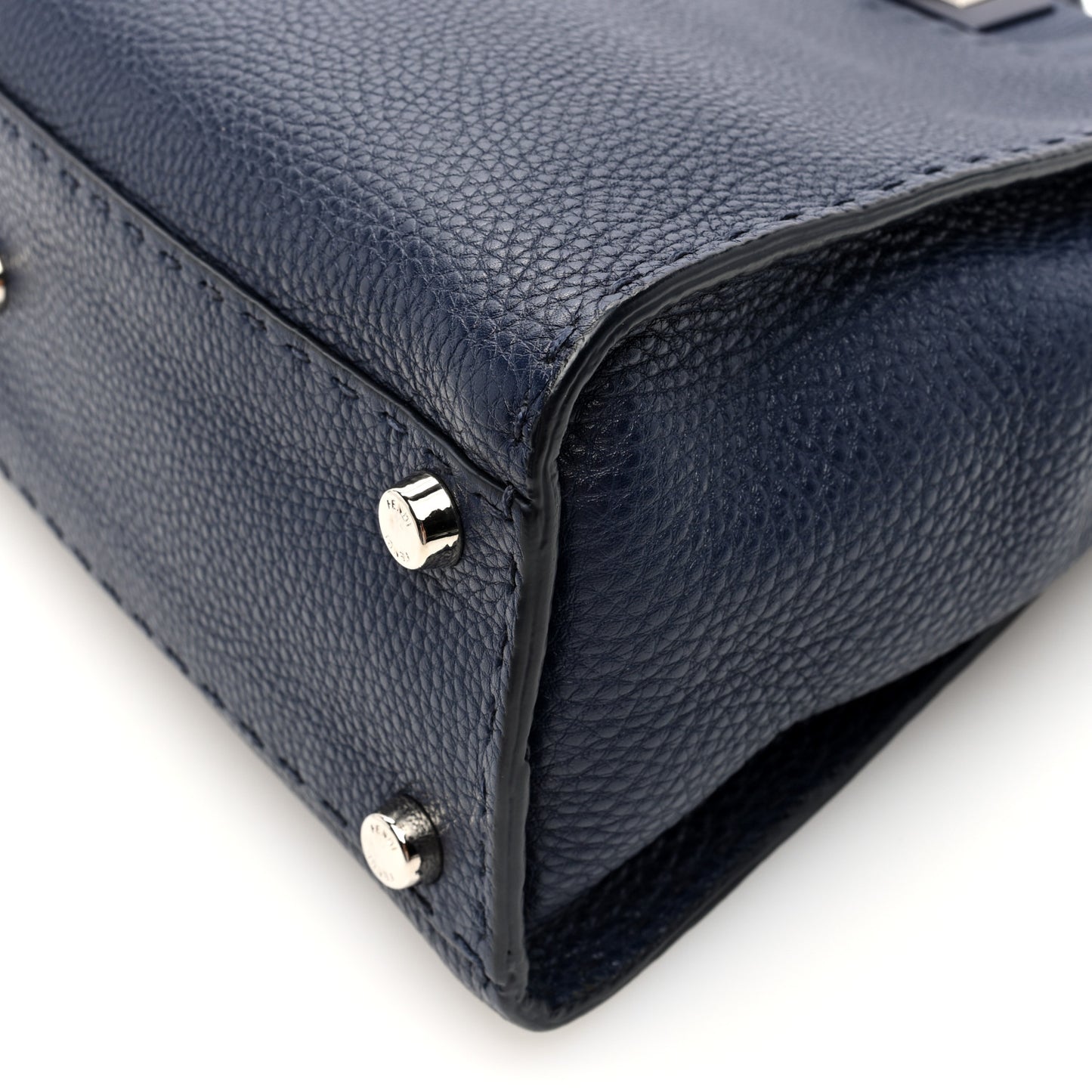 Cuoio Romano Selleria Medium Peekaboo Iconic Satchel Blue Notte
