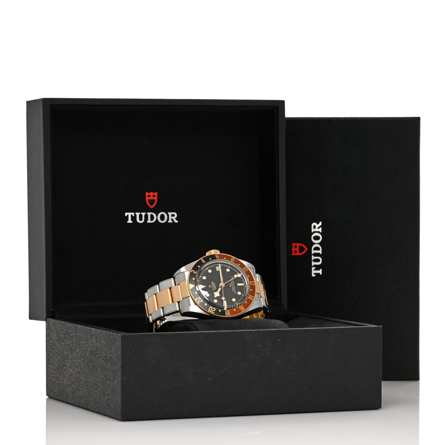 Stainless Steel 18K Yellow Gold 41mm Black Bay S&G Chronograph Automatic Watch Black 79833MN