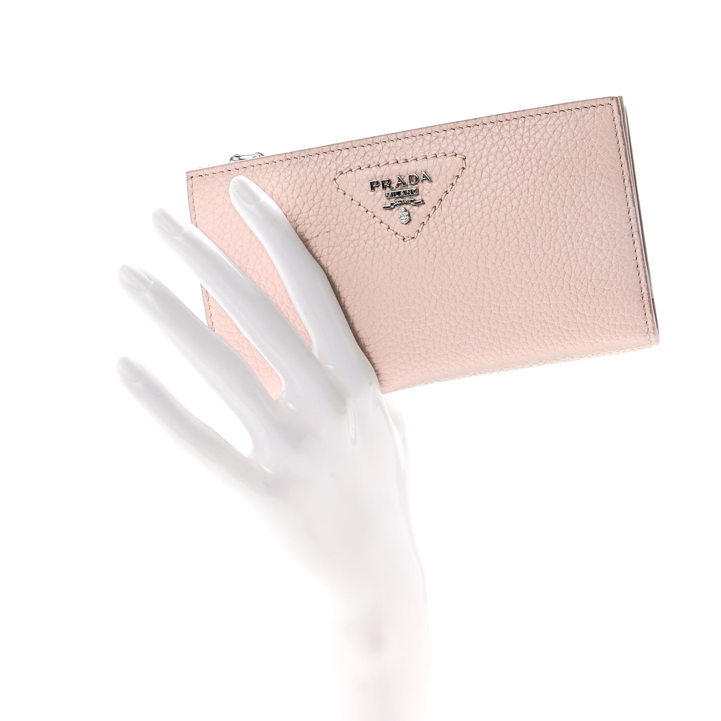 Vitello Daino Triangle Continental Zip Wallet Ninfea