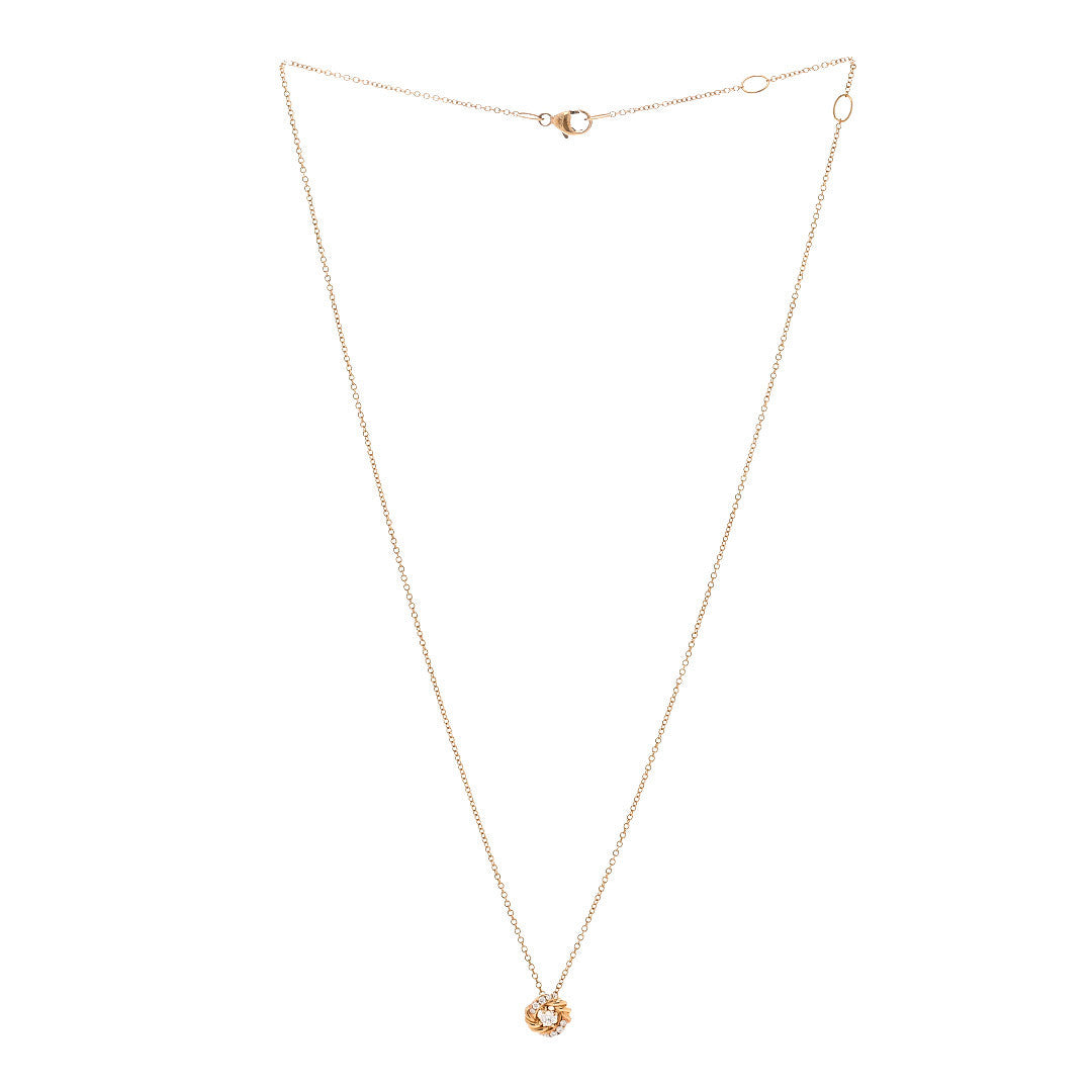 David Yurman 18K Yellow Gold Diamond 8mm Petite Infinity Pendant Necklace 3 of 5