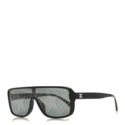 Chanel Acetate Shield 71540 Sunglasses Black 1 of 7
