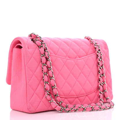 Chanel Jersey Quilted Medium Double Flap Dark Pink 2 of 10