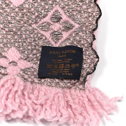 Louis Vuitton Wool Silk Logomania Shine Scarf Pink 3 of 3