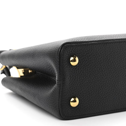 Louis Vuitton Taurillon Studded Sol Capucines PM Black 8 of 10
