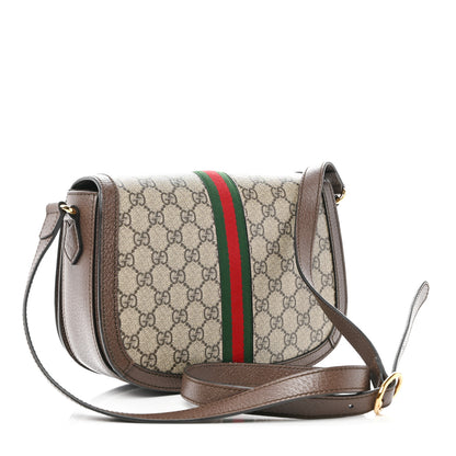 Gucci GG Supreme Monogram Web Small Ophidia Flap Messenger Bag Brown 3 of 11