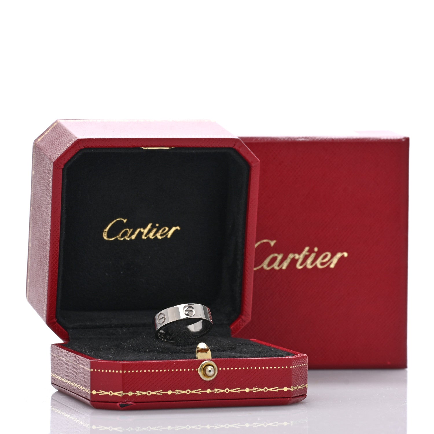 Cartier 18K White Gold 5.5mm LOVE Ring 55 7.25 5 of 5