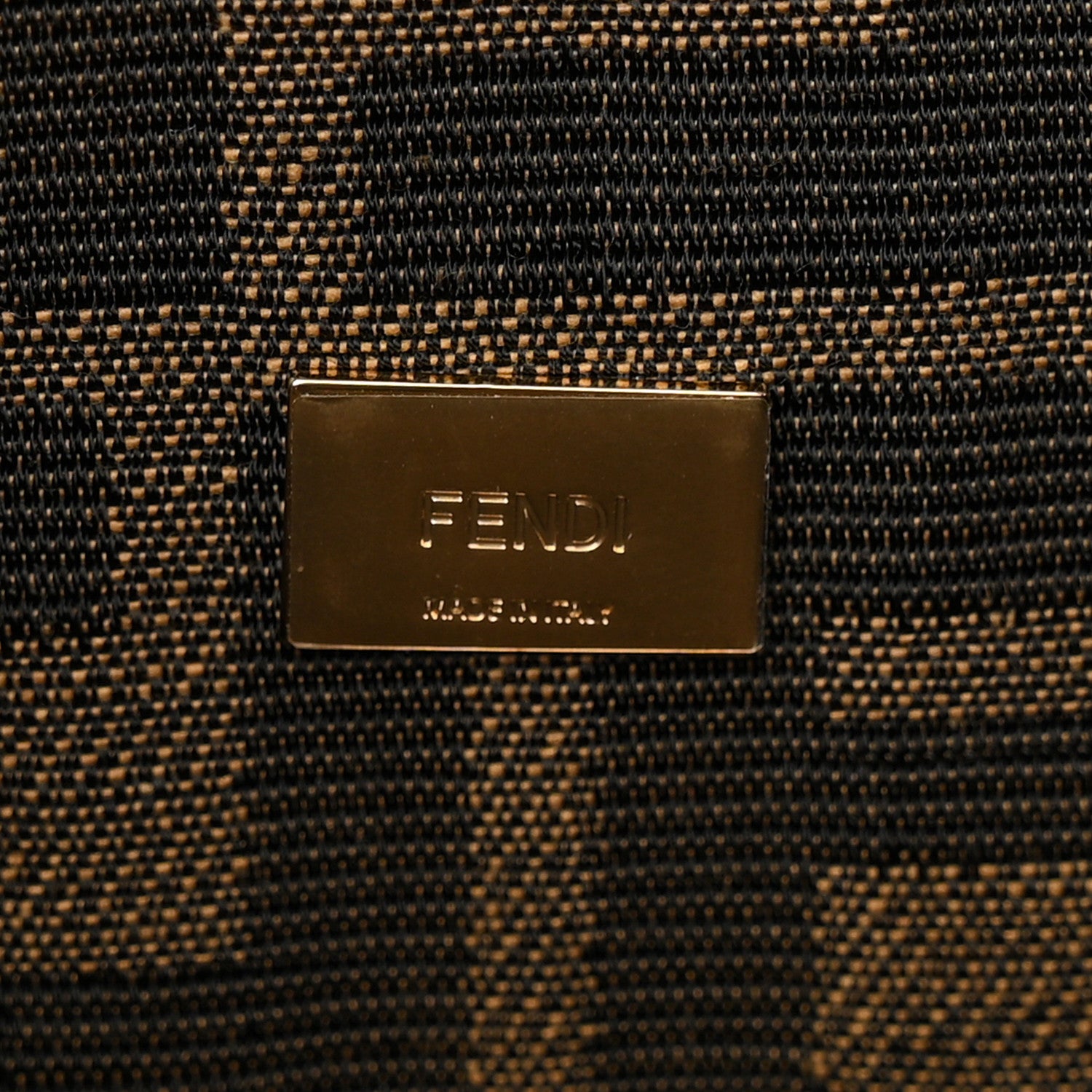 Fendi Fabric Jacquard FF 1974 Mini Baguette Tobacco Moro Black 6 of 11