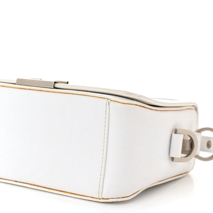 Off-White Saffiano Striped Mini Diag Binder Clip Bag White Black 9 of 17