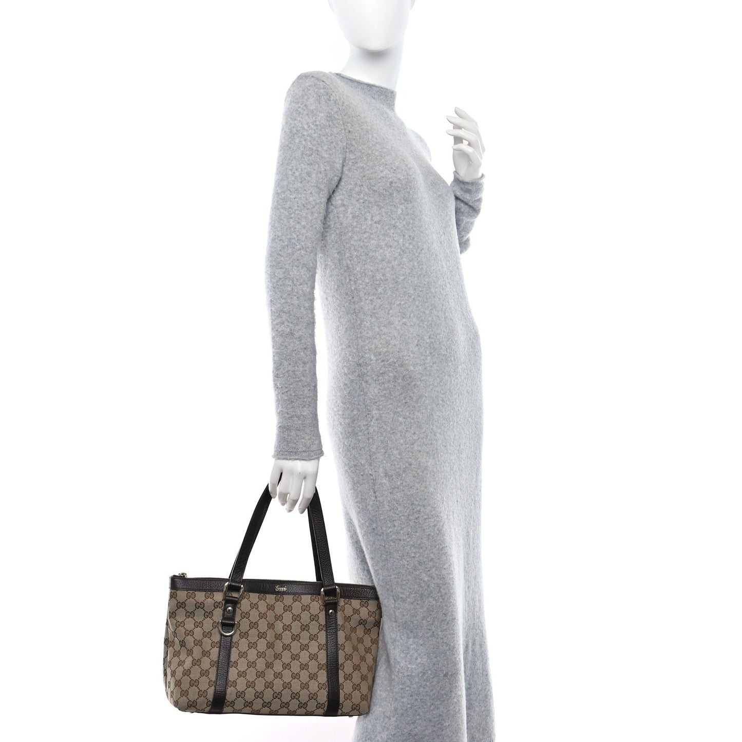 Monogram Medium Abbey Tote Dark Brown