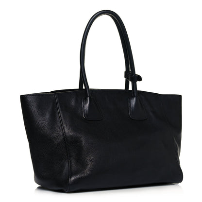 Prada Glace Calf Twin Pocket Tote Black 3 of 17