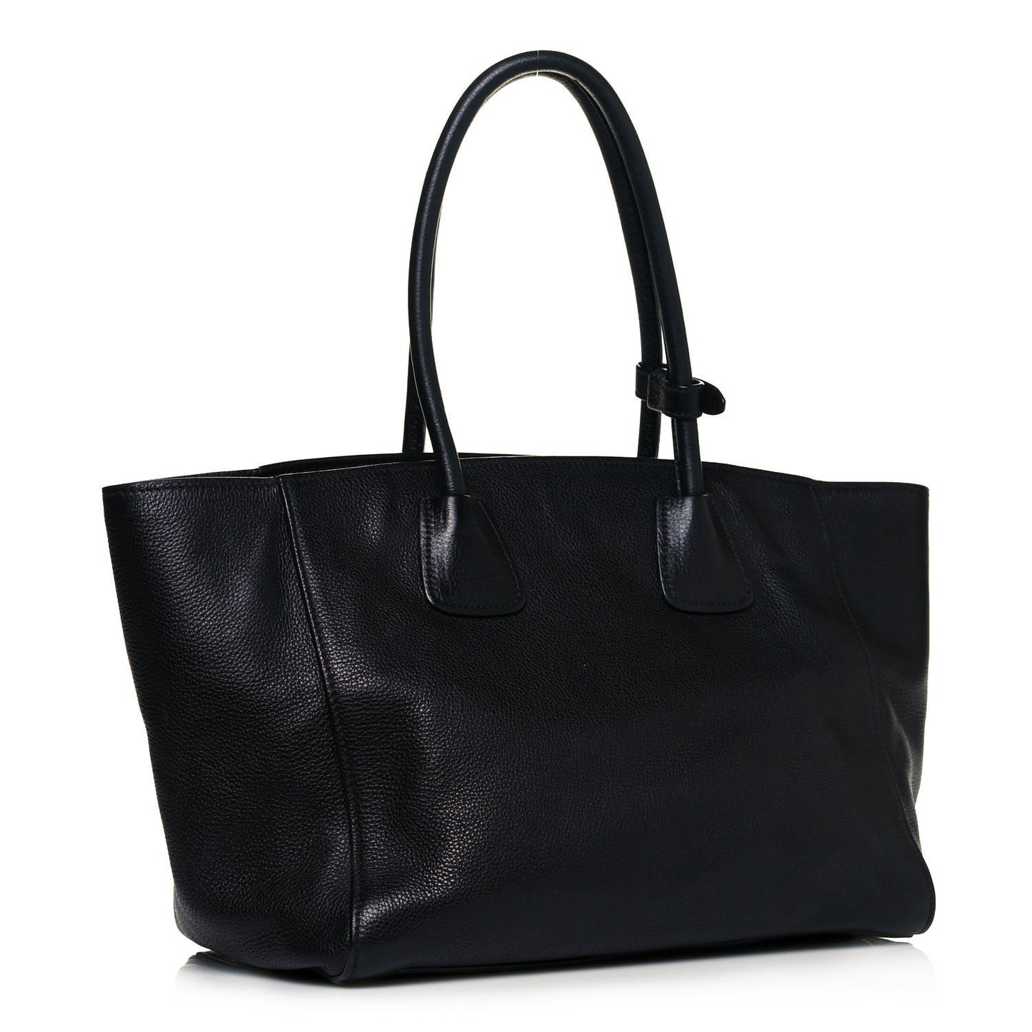 Glace Calf Twin Pocket Tote Black
