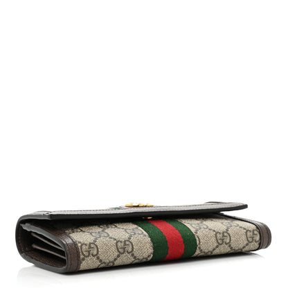 Gucci GG Supreme Monogram Web Ophidia Continental Wallet Brown 4 of 10