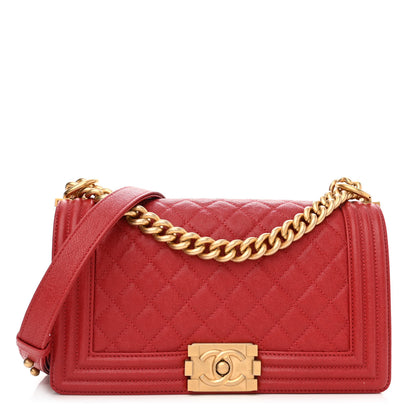 Chanel Caviar Quilted Medium Boy Flap Red 1 of 10