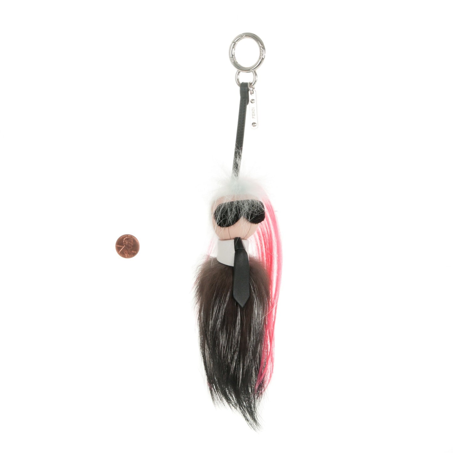 Mink Fox Goat Fur Mini Karlito Bag Charm Pink