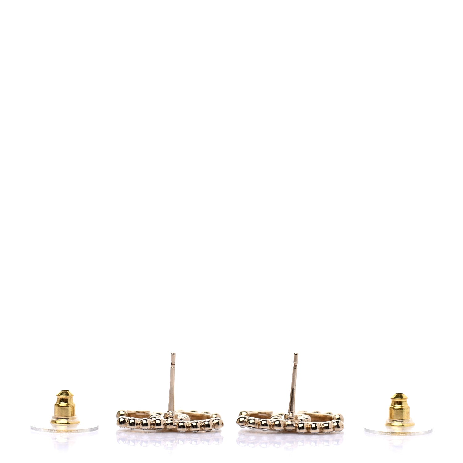 Chanel Crystal CC Earrings Gold 3 of 4