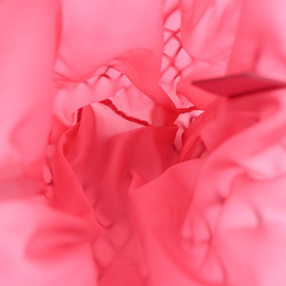 Prada Satin Net Bucket Bag Fuxia Black 5 of 8