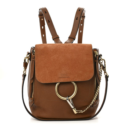 Chloe Suede Calfskin Medium Faye Backpack Tan 1 of 13