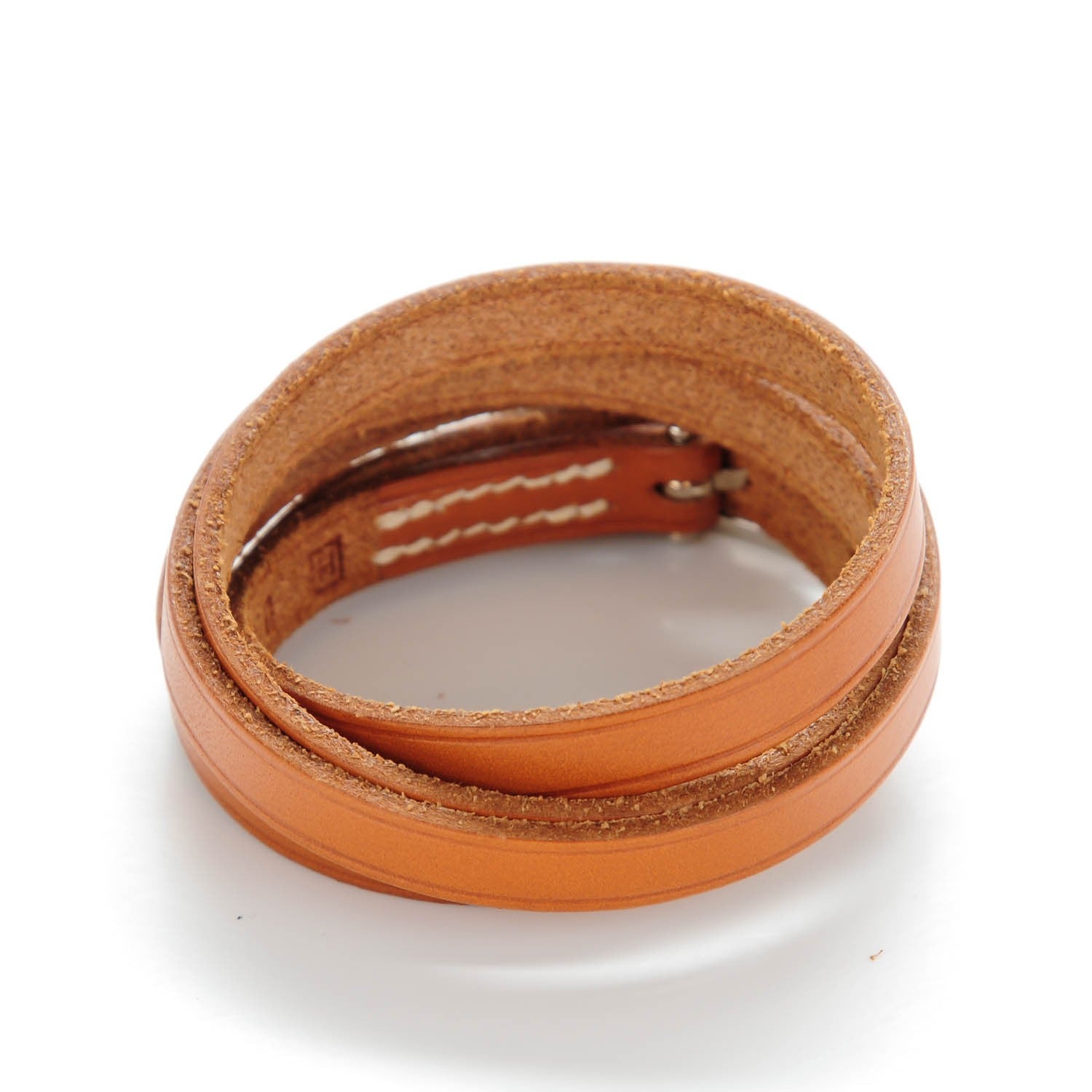Hermes Barenia 3MM Hapi Triple Tour Wrap Bracelet Fauve 3 of 6