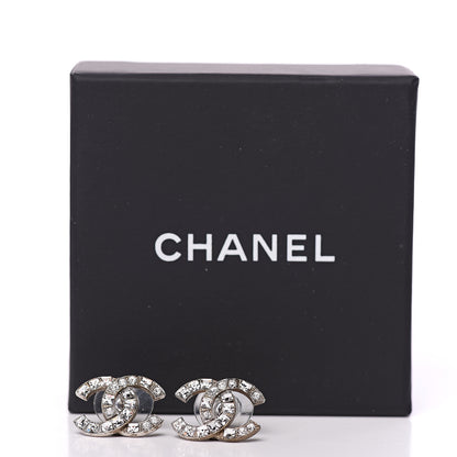 Chanel Baguette Crystal CC Earrings Silver 5 of 5