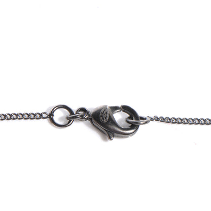 Chanel Crystal Baguette CC Necklace Dark Silver Black 4 of 5