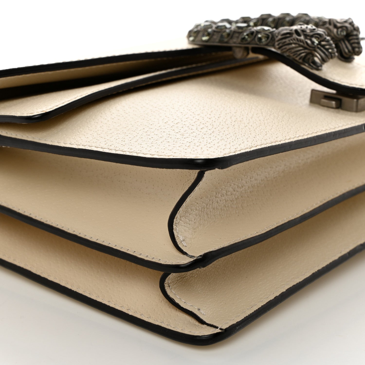 Gucci Textured Calfskin Crystal Small Dionysus Shoulder Bag Mystic White 10 of 11