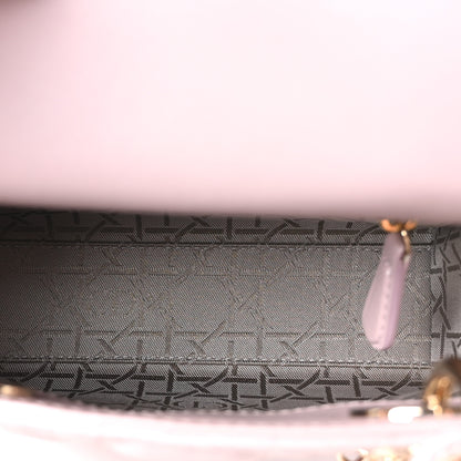 Christian Dior Metallic Lambskin Cannage Mini Lady Dior Lotus 5 of 10