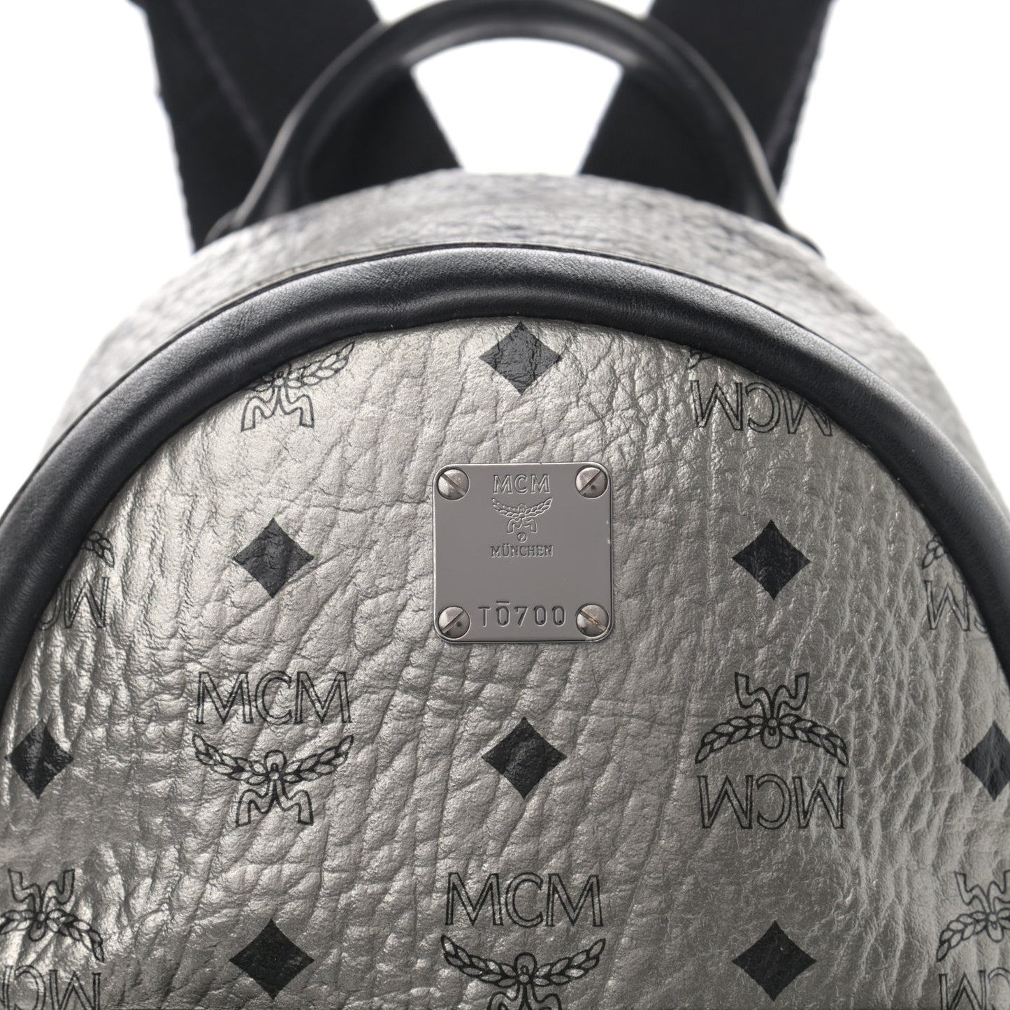 Metallic Visetos Studded X-Mini Bebe Boo Backpack Silver