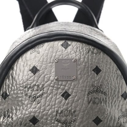 MCM Metallic Visetos Studded X-Mini Bebe Boo Backpack Silver 8 of 15