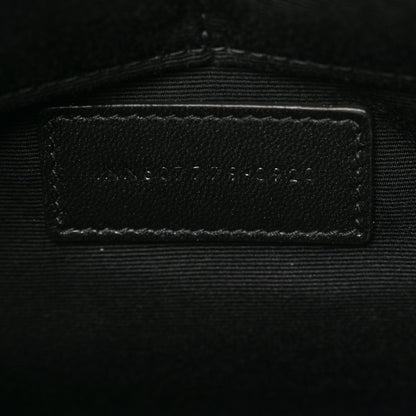 Saint Laurent Calfskin Crocodile Embossed Tiny Monogram Zipped Tablet Holder Black 7 of 9