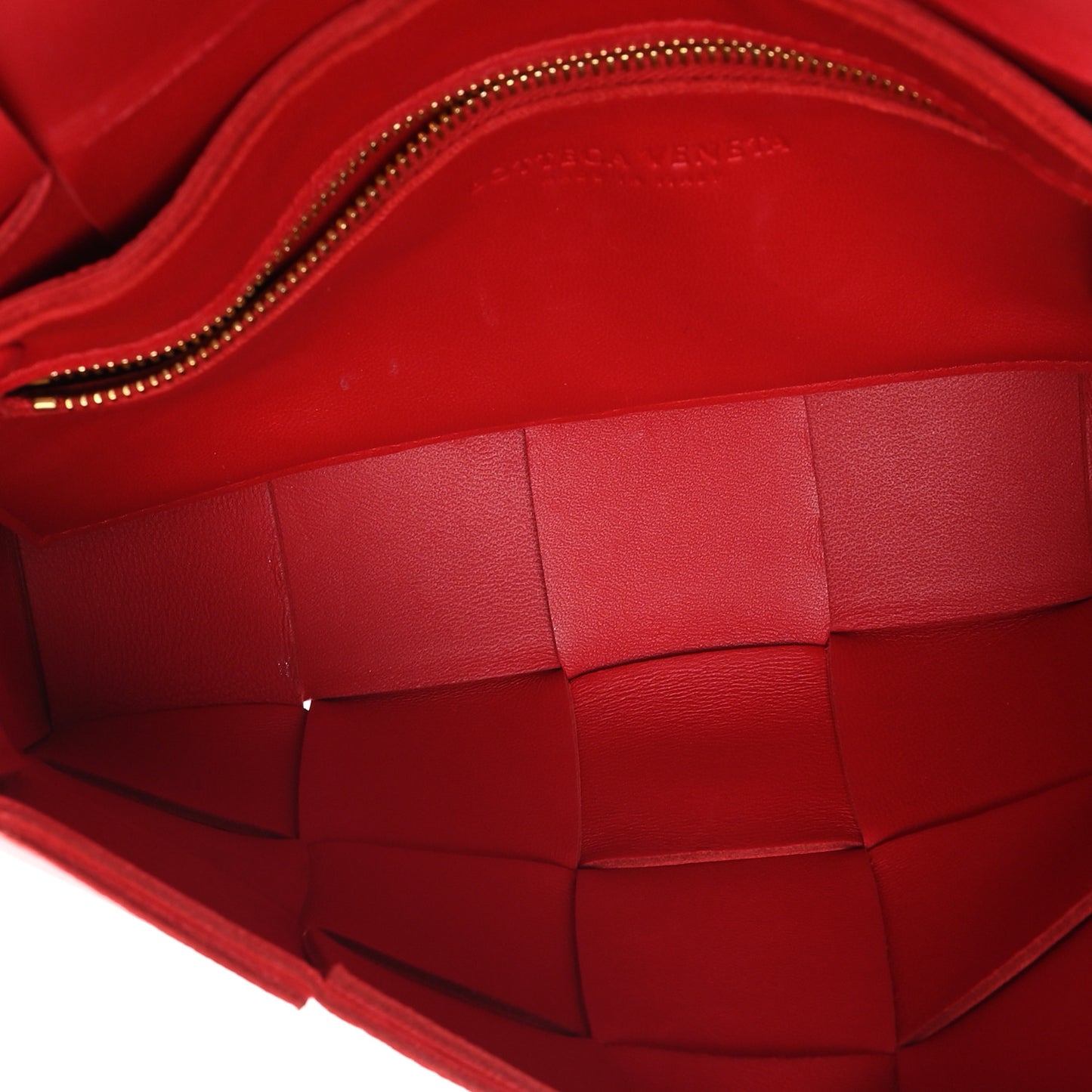 Lambskin Maxi Intrecciato Cassette Crossbody Bag Redstone