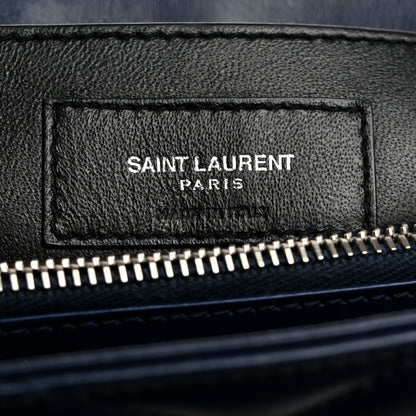 Saint Laurent Calfskin Y Quilted Monogram Small Loulou Chain Satchel Denim Blue 7 of 16