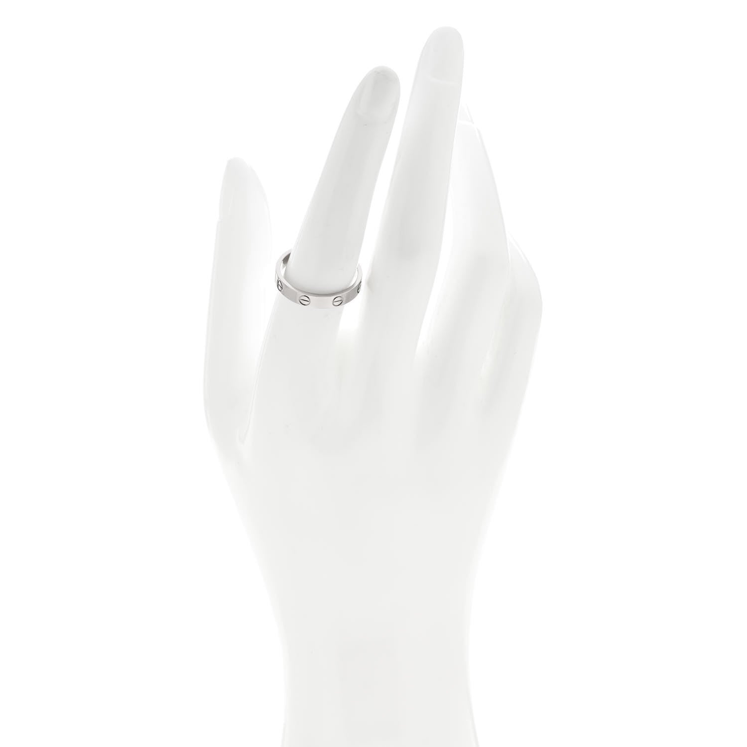 Cartier 18K White Gold 3.5mm LOVE Wedding Band Ring 57 8 2 of 5