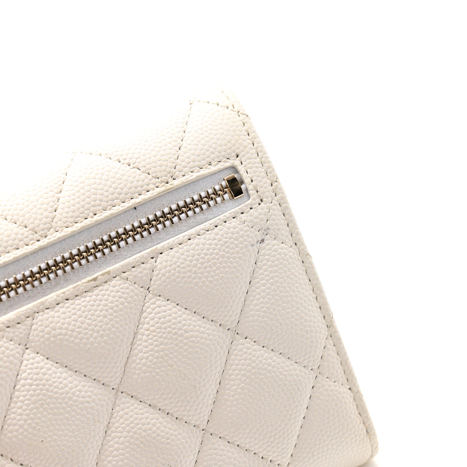 Chanel Caviar Quilted Compact Flap Wallet White 13 of 15