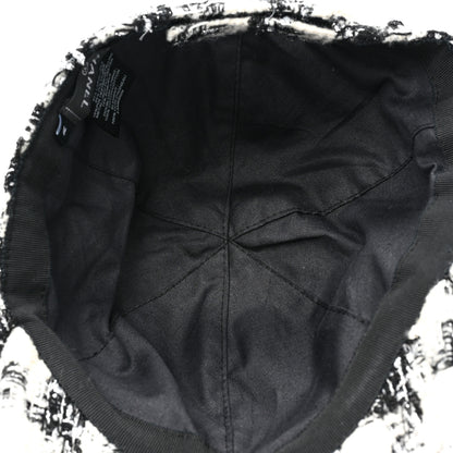 Chanel Metallic Tweed CC Cap Hat M White Black 7 of 8