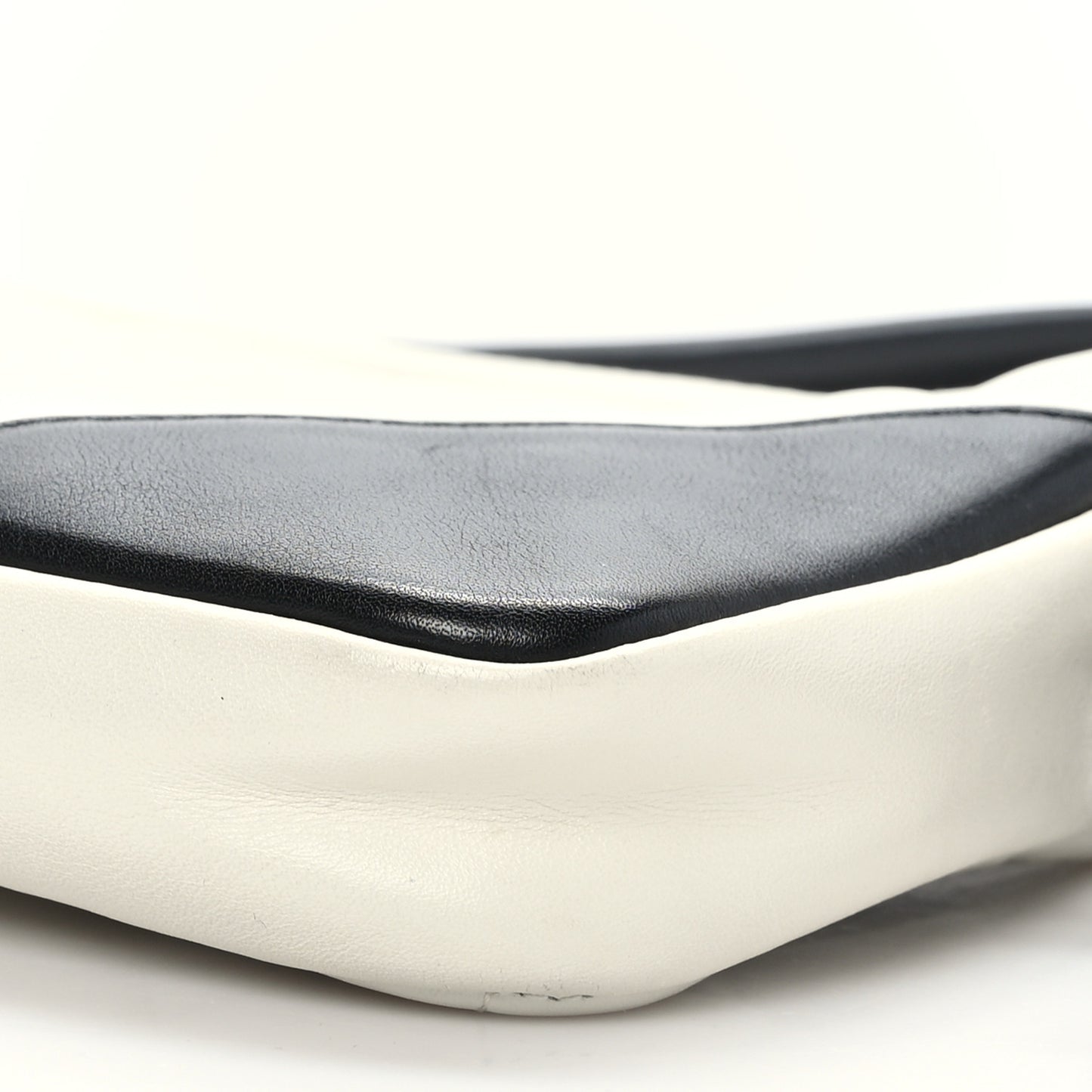 Calfskin Quilted Cambon Pochette White Black