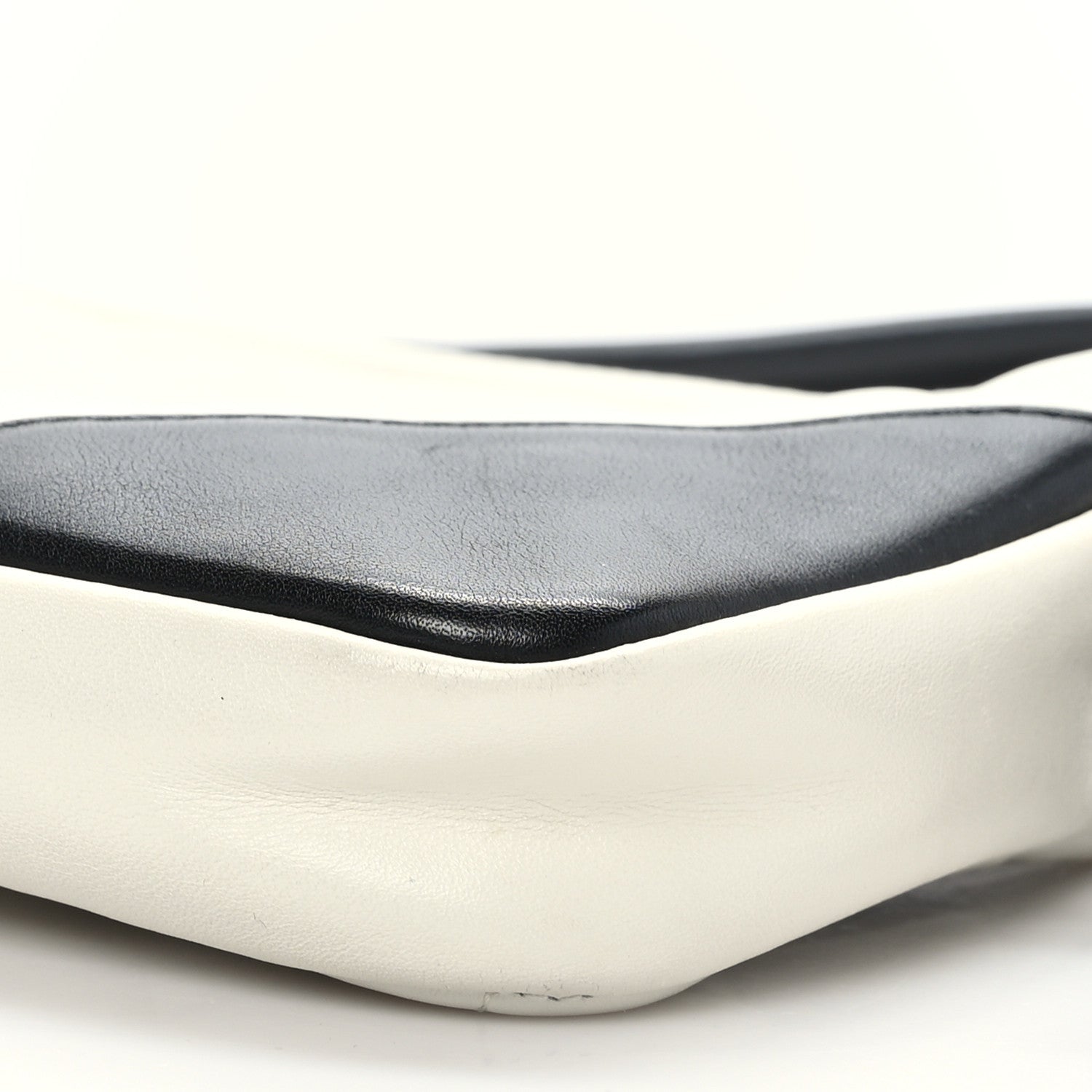 Chanel Calfskin Quilted Cambon Pochette White Black 9 of 9