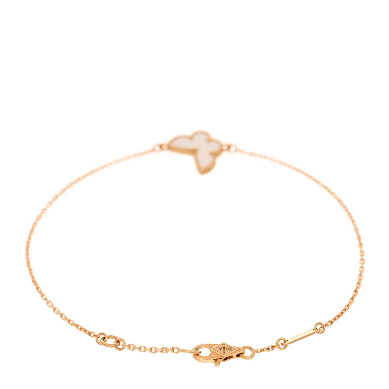 Van Cleef & Arpels 18K Yellow Gold Mother of Pearl Sweet Alhambra Butterfly Bracelet 2 of 4