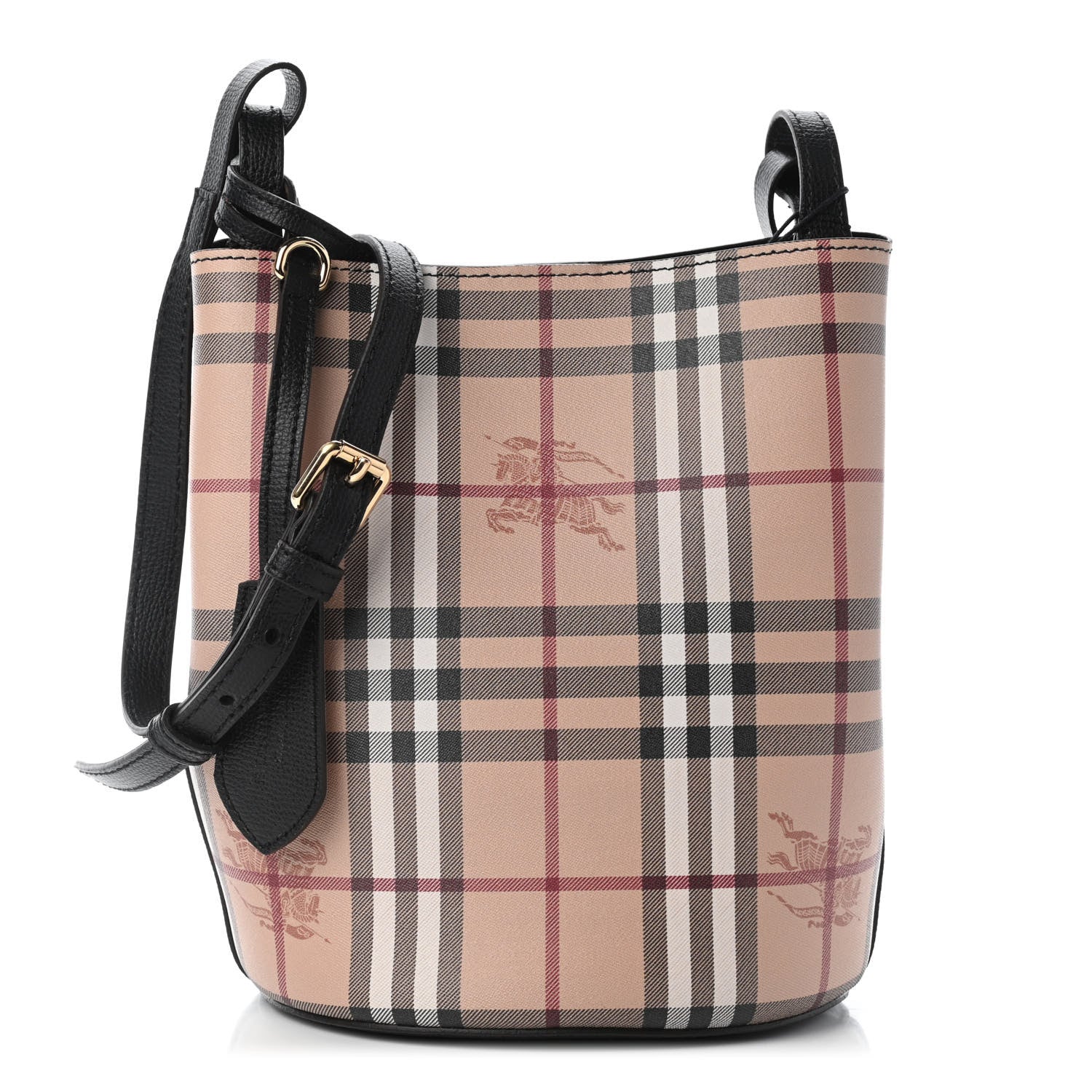 Burberry Haymarket Check Colours Small Lorne Bucket Crossbody Black 1 of 5