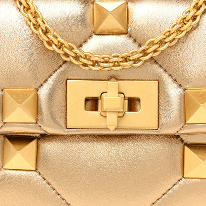 Valentino Garavani Nappa Medium Roman Stud Shoulder Bag Antique Brass 8 of 11