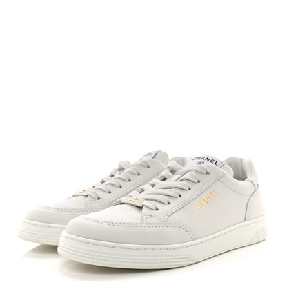 Chanel Calfskin Womens CC Logo Sneakers 39 White 3 of 10