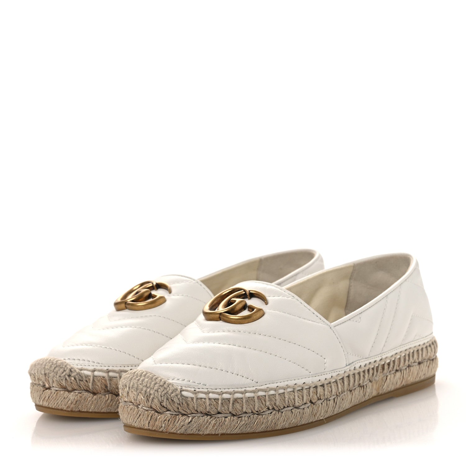 Gucci Nappa Matelasse GG Marmont Espadrilles 37.5 Great White 4 of 13