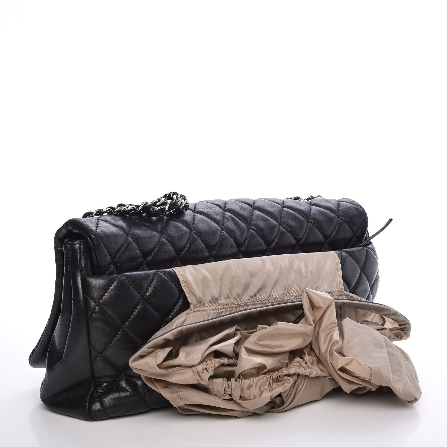 Chanel Lambskin Quilted Jumbo Coco Rain Flap Black 8 of 14