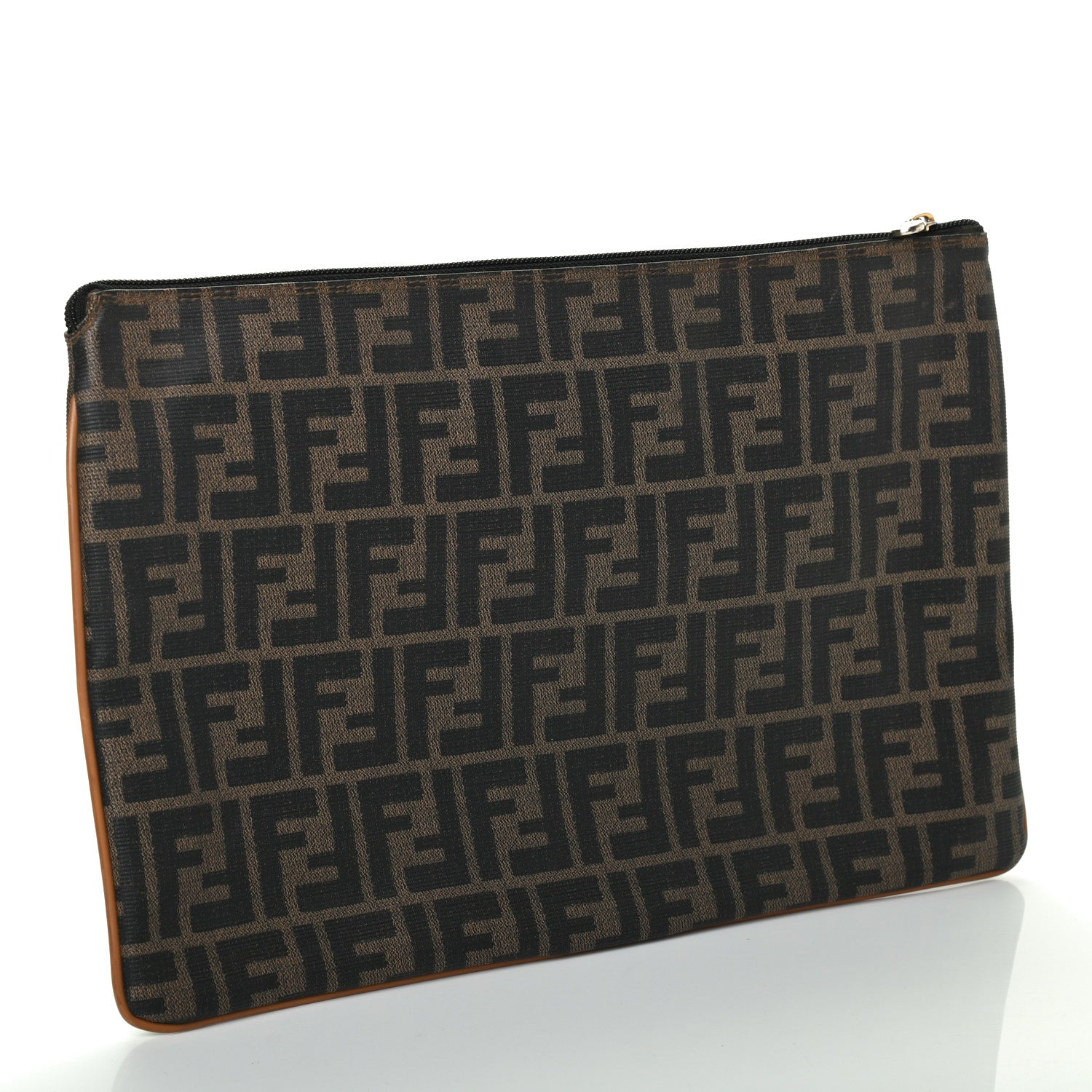 Fendi Zucca Spalmati Zip Pouch Tobacco 2 of 4